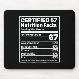 Alfombrilla De Ratón Hechos Nutricionales Divertidos 67 Seis Siete Sla 