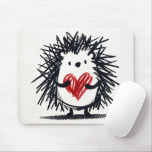 Alfombrilla De Ratón Hedgehog Con Corazón De Doodle