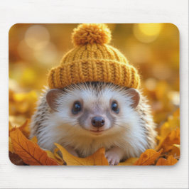 Alfombrilla De Ratón Hedgehog En Hojas De Otoño