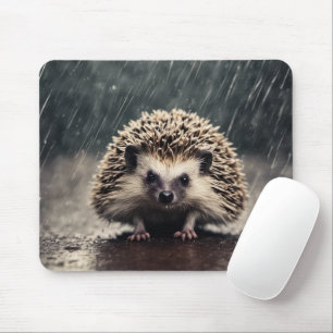 Alfombrilla De Ratón Hedgehog En Lluvia