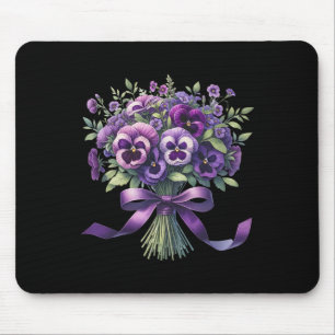 Alfombrilla De Ratón Heimerheimer Pansy Morple Floral Dementia Heimerhe