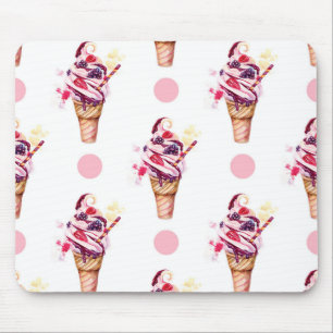 Alfombrilla De Ratón Helado con la fresa y la zarzamora