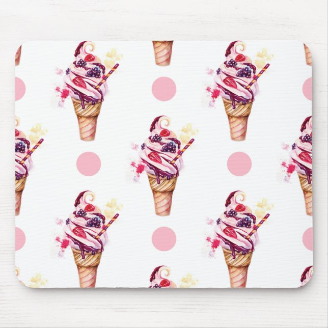 Alfombrilla De Ratón Helado con la fresa y la zarzamora (Frente)