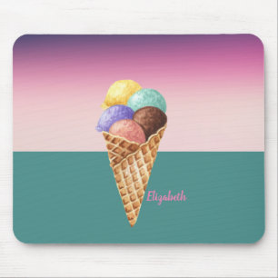 Alfombrilla De Ratón Helado de acuarela colorido genial