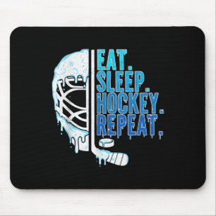 Alfombrilla De Ratón Helado De Hockey Gotea Come Duerme Hockey Repite C