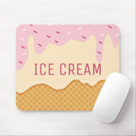 Alfombrilla De Ratón Helado de vainilla de fresa dulce postre