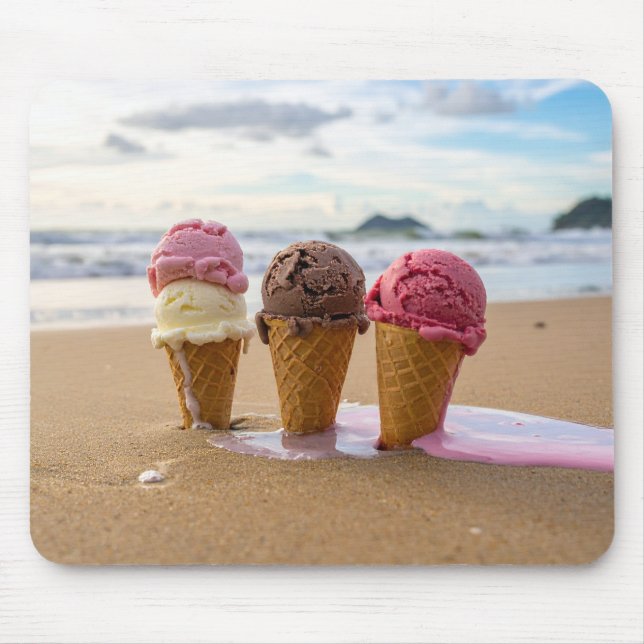 Alfombrilla De Ratón Helados en una playa  (Frente)