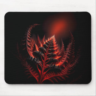 Alfombrilla De Ratón Helecho Rojo Como Fractal Que Se Extiende Hacia El
