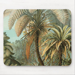 Alfombrilla De Ratón Helechos Palma Árbol Antiguo Arte Botánico Helecho