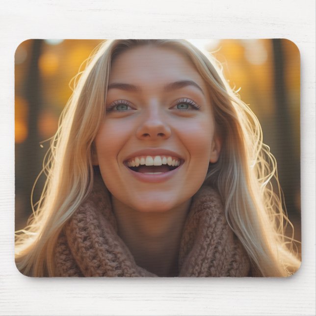 Alfombrilla De Ratón Helena Chevalier Close-up en el bosque de otoño (Frente)