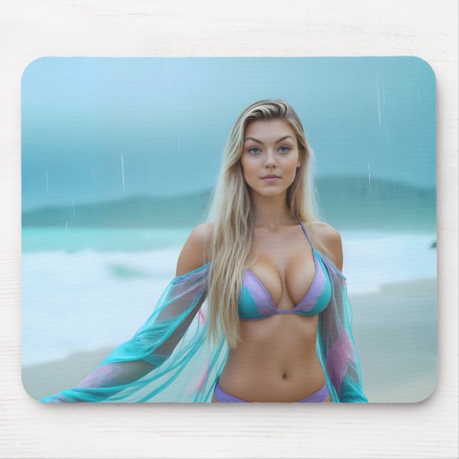 Alfombrilla De Ratón Helena Chevalier: Serenidad en la costa (Frente)