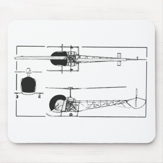 Alfombrilla De Ratón Helicóptero de Bell 47 (Frente)