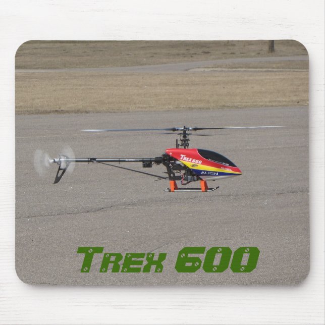 Alfombrilla De Ratón Helicóptero de Trex 600 RC que asoma (Frente)