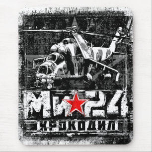 Alfombrilla De Ratón Helicóptero grande de la Unión Soviética Mi-24