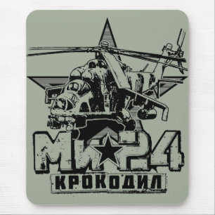 Alfombrilla De Ratón Helicóptero grande de la Unión Soviética Mi-24