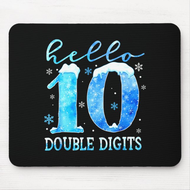Alfombrilla De Ratón Hello 10 Double Digits Snowflakes Winter Christmas (Frente)