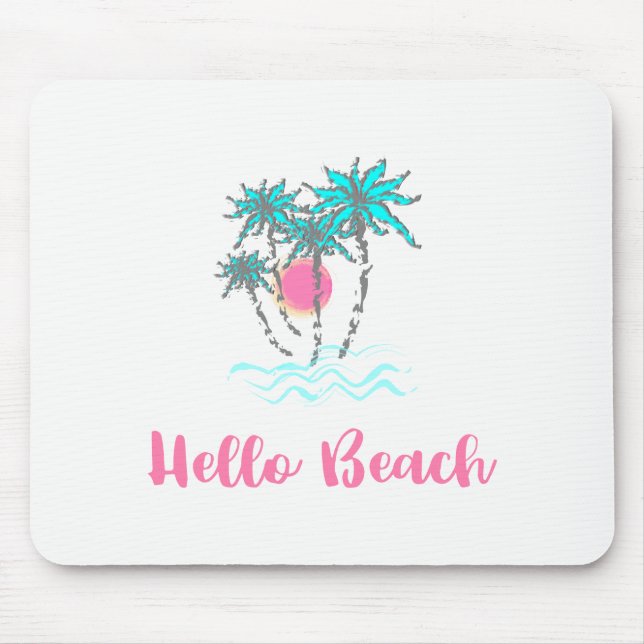 Alfombrilla De Ratón Hello Beach Tropical Style (Frente)
