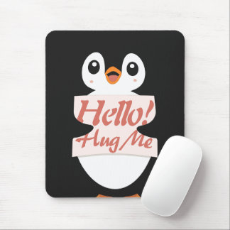 Alfombrilla De Ratón Hello! Hug Me - penguin costume personalization
