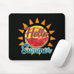 Alfombrilla De Ratón Hello Summer Watercolor Watermelon and Sun