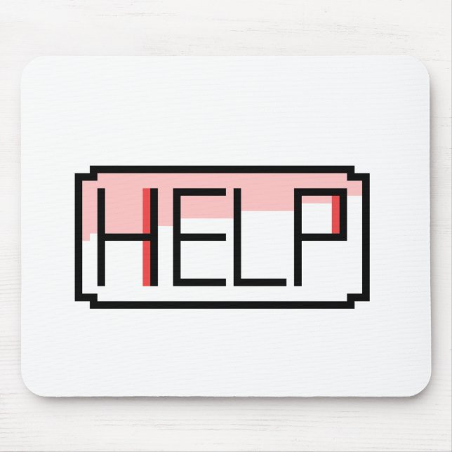 Alfombrilla De Ratón Help! Retro RPG Chat Box Pixel Design (Frente)
