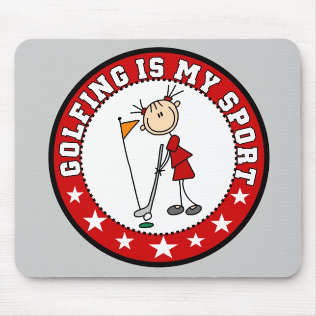 Alfombrilla De Ratón Hembra Golfing mi deporte Mousepad (Frente)