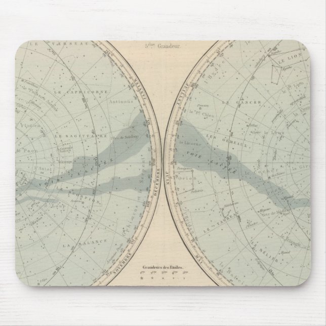 Alfombrilla De Ratón Hemisferio Planisphere Celeste (Frente)