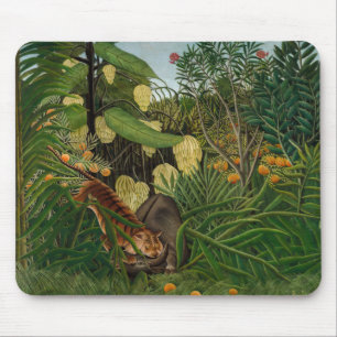 Alfombrilla De Ratón Henri Rousseau - Pelea entre Tigre y Búfalo