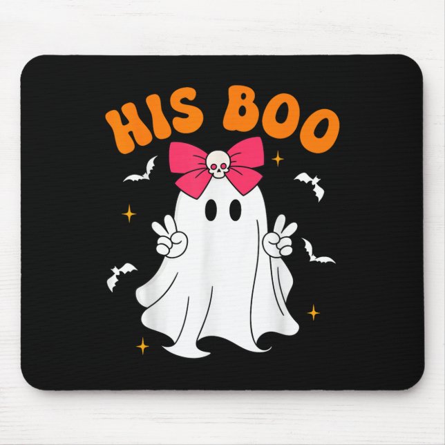 Alfombrilla De Ratón Her Boo &amp; His Boo Funny Matching Halloween Cou (Frente)