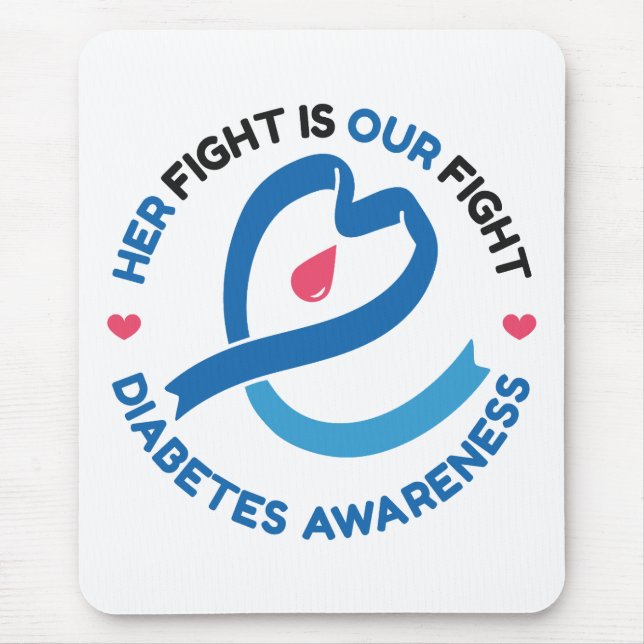 Alfombrilla De Ratón Her Fight Is Our Fight – Diabetes Awareness (Frente)