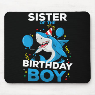 Alfombrilla De Ratón Hermana Del Niño Cumpleañero Tema De Tiburón Oceán