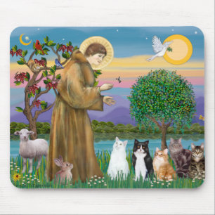 Alfombrilla De Ratón Hermana Frances bendiciendo 5 gatos