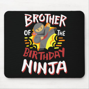 Alfombrilla De Ratón Hermano Del Cumpleaños Ninja Karate Niños Bday Par