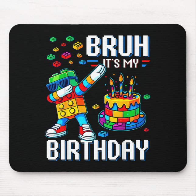 Alfombrilla De Ratón Hermano Es Mi Cumpleaños Maestro Constructor Hacie (Frente)