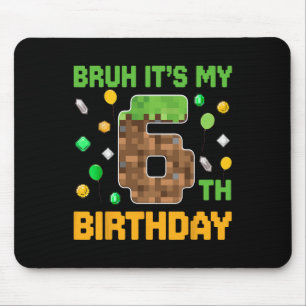 Alfombrilla De Ratón Hermano Es Mi Cumpleaños Número 6 Cumpleaños Pixel
