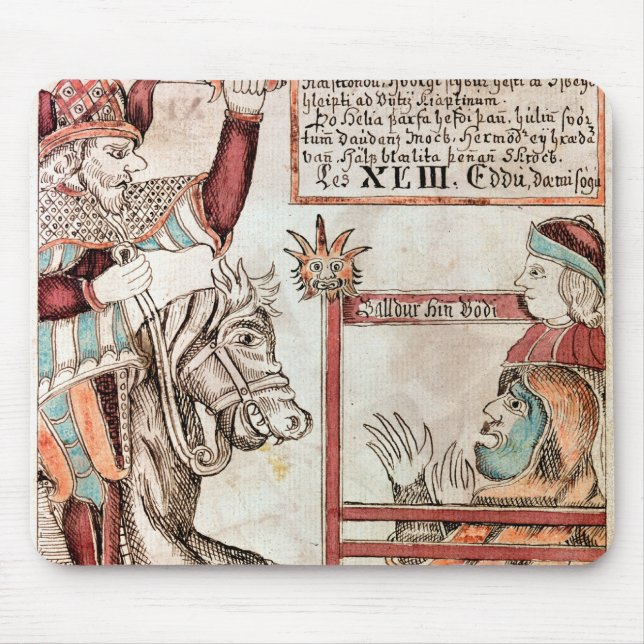 Alfombrilla De Ratón Hermod a horcajadas en Sleipnir (Frente)