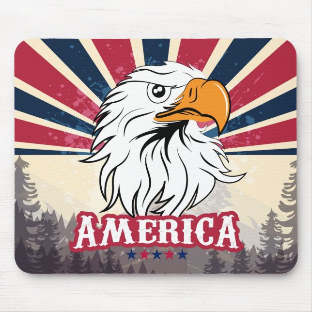 Alfombrilla De Ratón Hermosa bandera estadounidense / Mat de ratón águi (Frente)
