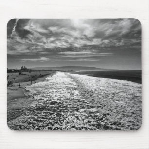 Alfombrilla De Ratón Hermosa Beach, foto en blanco y negro