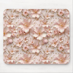 Alfombrilla De Ratón Hermosa flor pastel rosa suave