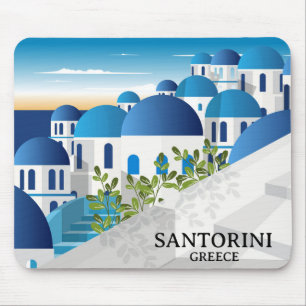 Alfombrilla De Ratón Hermosa Grecia Santorini
