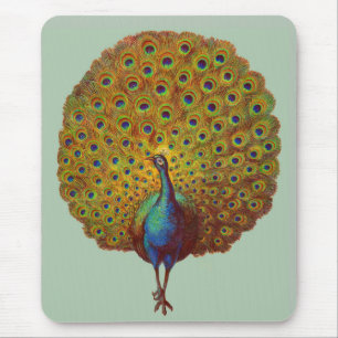 Alfombrilla De Ratón hermosa huella de pavo real victoriana