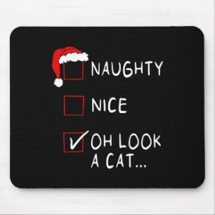 Alfombrilla De Ratón Hermosa Lista Agradable Oh Mira Un Gato De Navidad