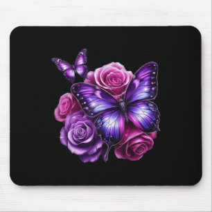 Alfombrilla De Ratón Hermosa Mariposa Rosa Púrpura Amantes de las Marip