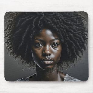Alfombrilla De Ratón Hermosa mujer afroamericana, arte