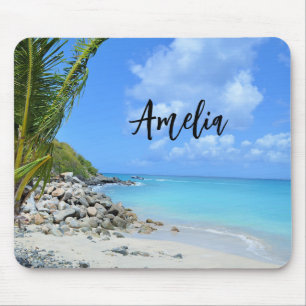 Alfombrilla De Ratón Hermosa playa tropical turquesa