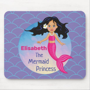 Alfombrilla De Ratón Hermosa princesa sirena bajo el mar para Chicas