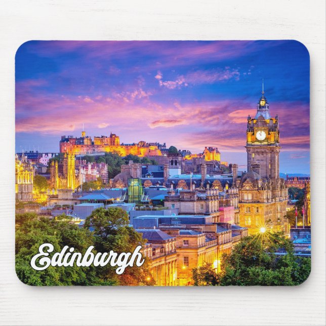 Alfombrilla De Ratón Hermosa puesta de sol sobre Edimburgo, Escocia (Frente)