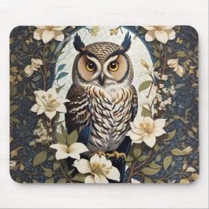 Alfombrilla De Ratón Hermosas Flores De Búho Y Jazmín