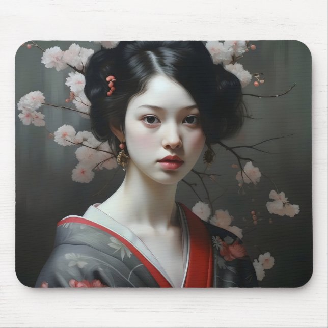 Alfombrilla De Ratón Hermosas flores de Geisha (Frente)