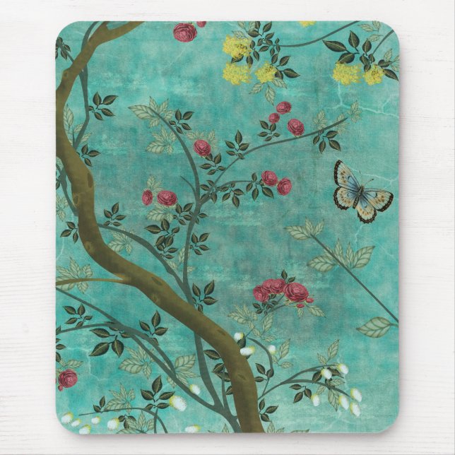 Alfombrilla De Ratón Hermosas mariposas antiguas de árboles antiguos (Frente)