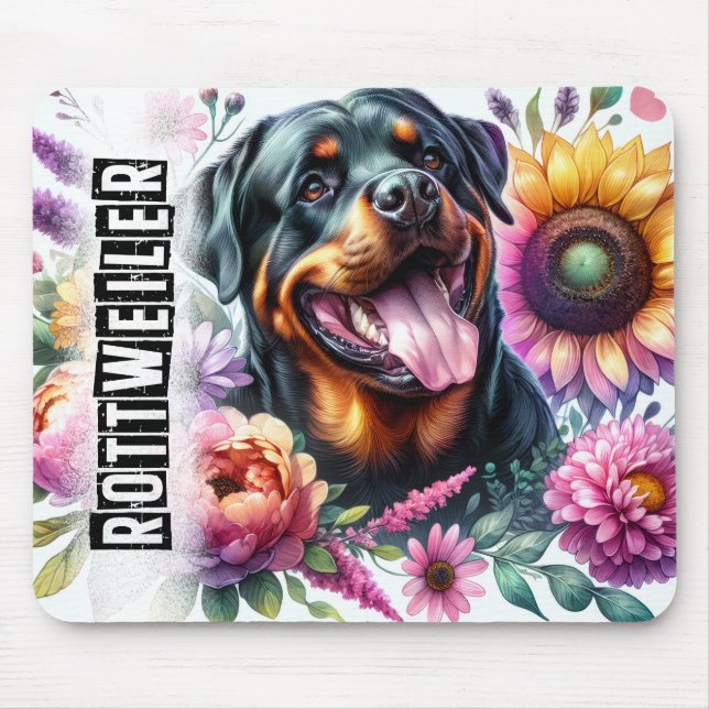 Alfombrilla De Ratón Hermosas Razas de Perro// Perro Rottweilrt (Frente)